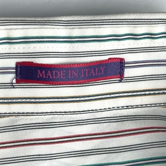 Paul Smith London Cotton Shirt Button Down White Striped Made in Italy 16,5 (42) - Picture 12 of 13